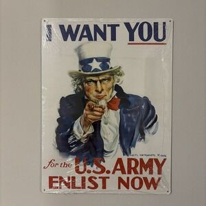 NEW Vintage Style Evergreen, Uncle Sam "I Want You", Metal Wall Sign Decor